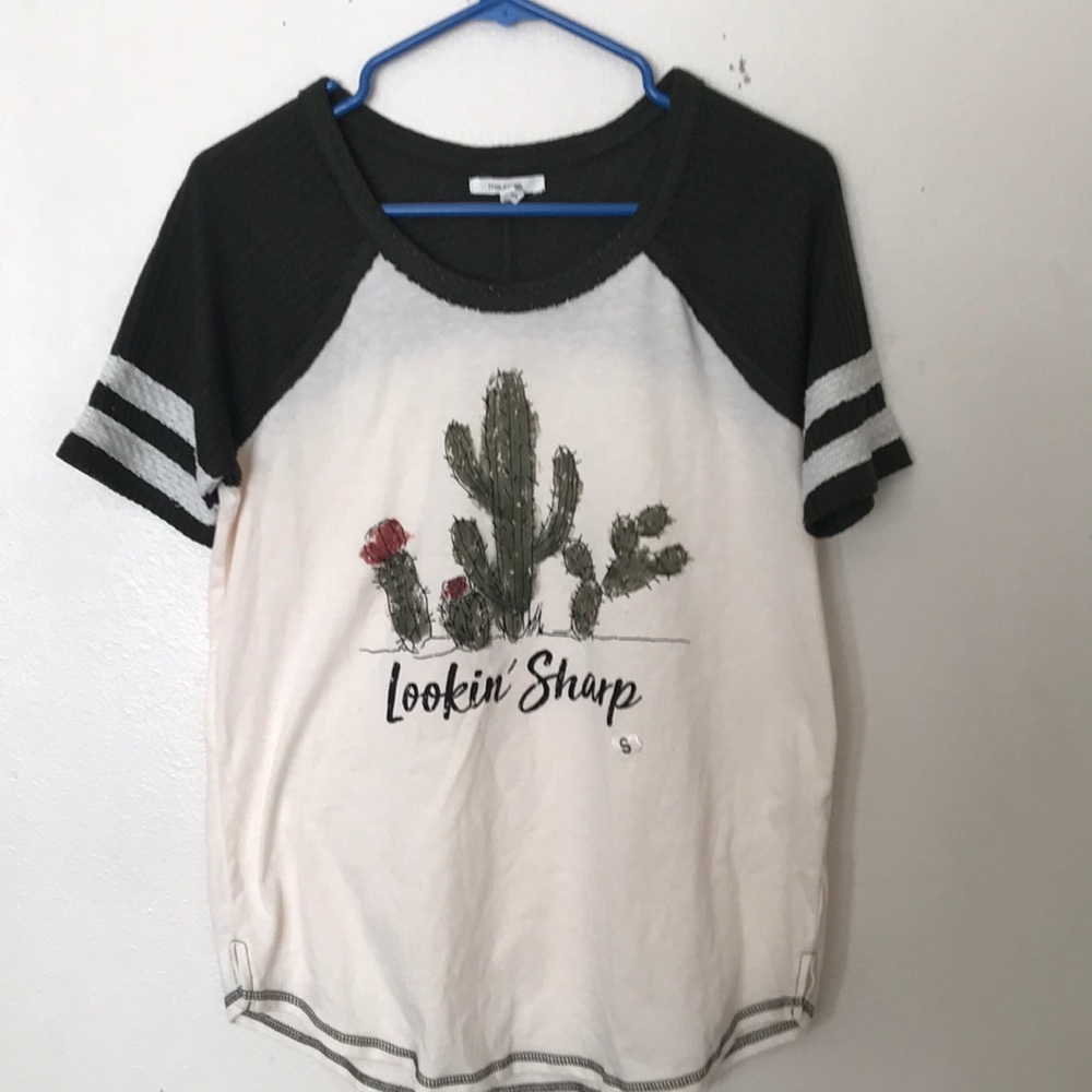 Maurices “Looks Sharp “ Cute Cactus Short Sleeve Shirt